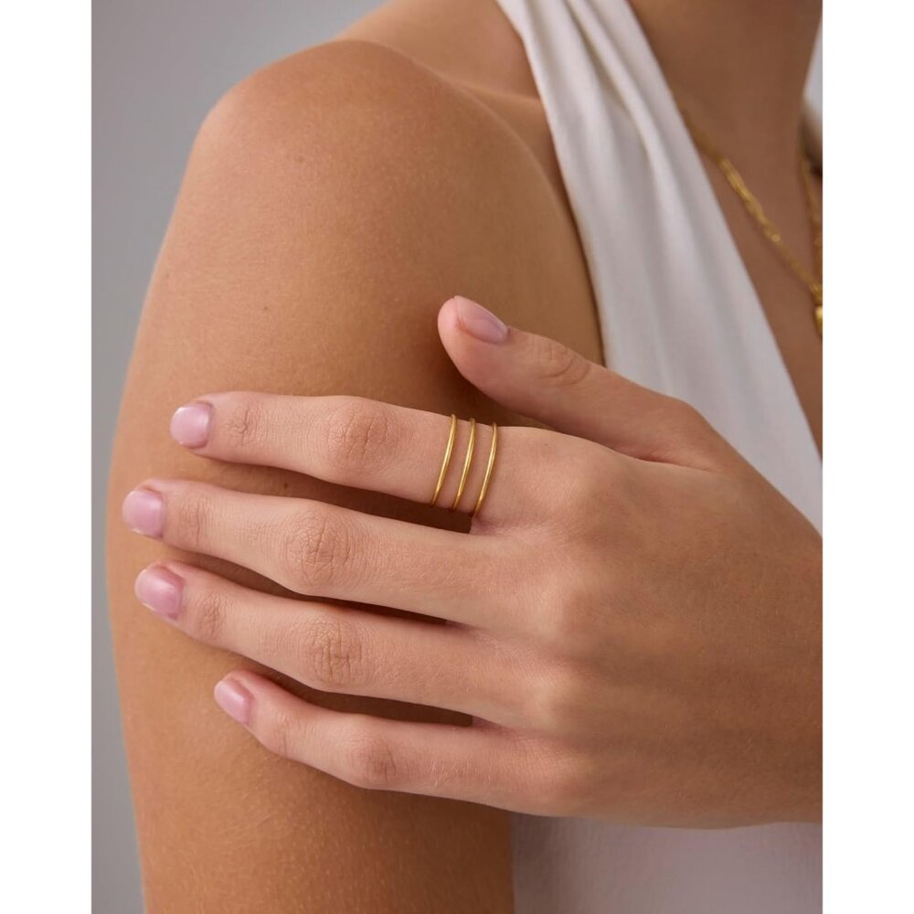 14k Gold Plated Stackable Ring Pack For Women | W… - image 2